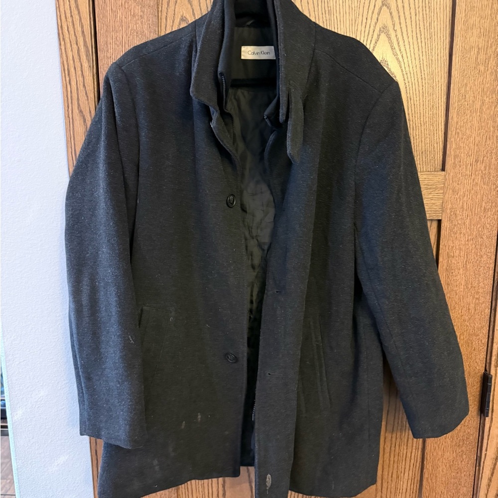 Calvin Klein Men's Dark Gray Pea Coat